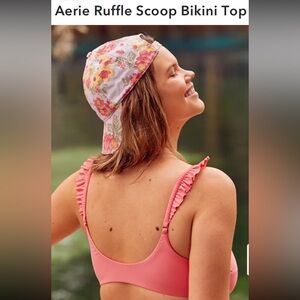Aerie ruffle scoop neck padded bikini and high waisted bottom